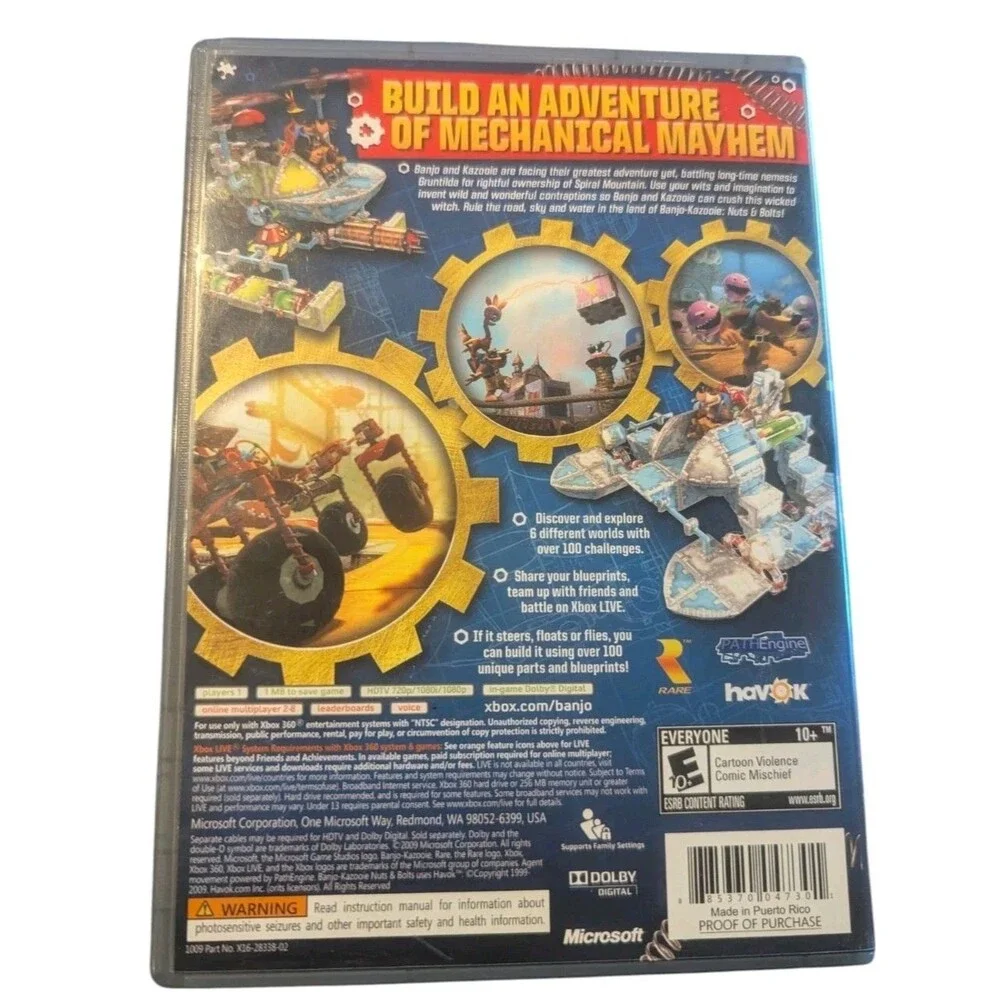 Banjo Kazooie Nuts & Bolts Microsoft Xbox 360 Video Game with Manual
